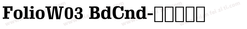 FolioW03 BdCnd字体转换